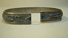 Beautiful Old Chinese Silver Enamel Bangle Marked