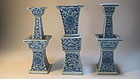 19th C. Chinese Blue & White Porcelain Candle Holder