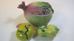 Three Pieces Of 19th/20th C. Chinese  Altar Fruit