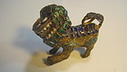 A Beautiful Early 20th C. Chinese Silver Enamel Lion