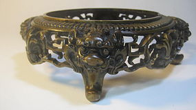 A Beautiful Old Chinese Cast Bronze Stand