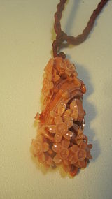 Beautiful Early 20th C. Chinese Coral Carving Pendant