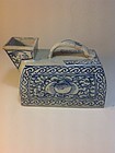 19th C. Chinese Blue and White Porcelain Urinal Bottle