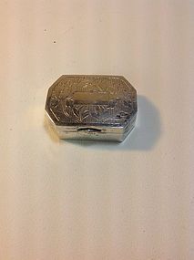 A Small 19th C. Chinese Export Silver Snuff Box Signed