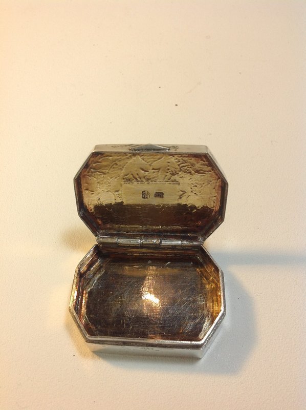 A Small 19th C. Chinese Export Silver Snuff Box Signed