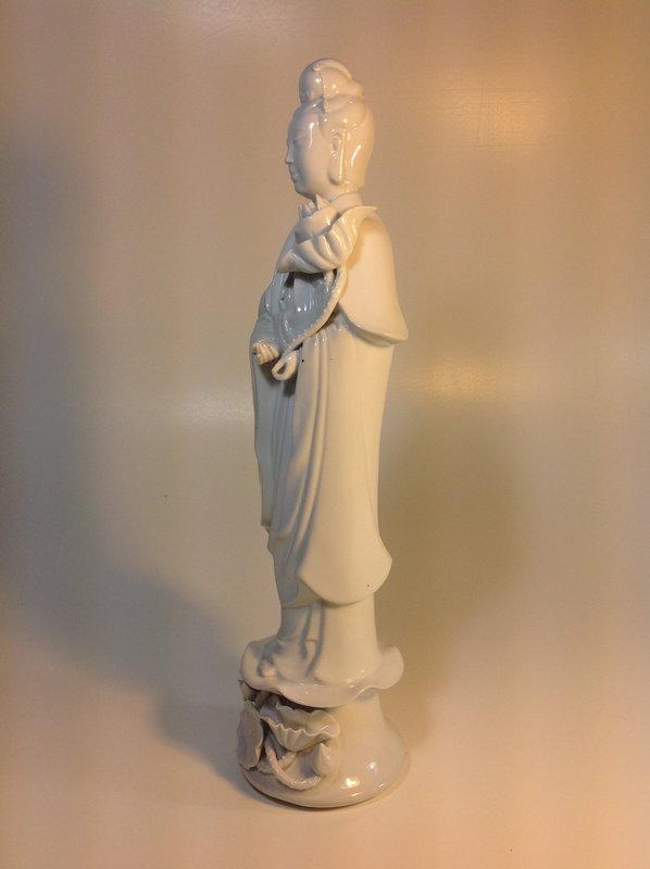 Early 20th C. Chinese Porcelain Blanc De Chine Guanyin