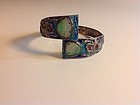 A Beautiful Early 20th C. Chinese Silver Enamel Bangle
