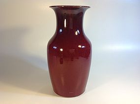 19th C. Chinese OX Blood Red Porcelain Vase