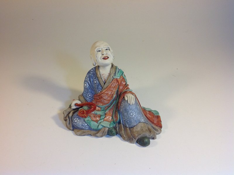 Early 20th C Japanese Porcelain Famille Rose Monk Sign