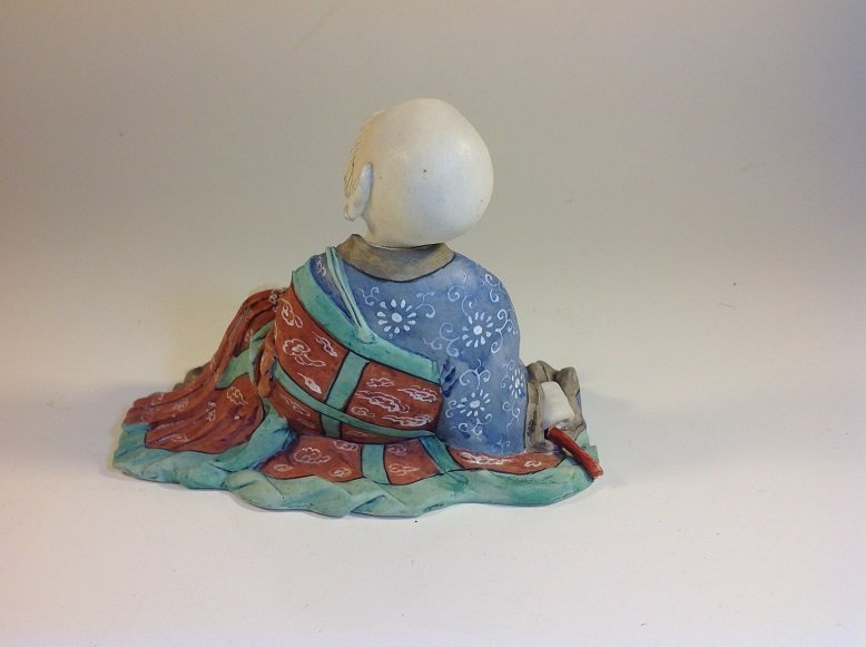 Early 20th C Japanese Porcelain Famille Rose Monk Sign