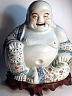 Early 20th C. Chinese Famille Rose Porcelain Buddha