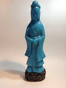Early 20th C. Chinese Peking Glass Guanyin figure
