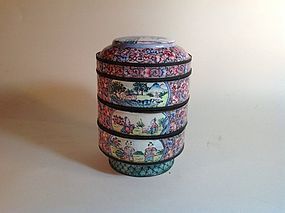 19th/20th C. Chinese Painted Canton Enamel Boxes