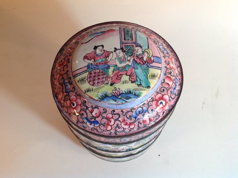 19th/20th C. Chinese Painted Canton Enamel Boxes