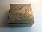 Early 20th C. Large Size Chinese Scholar Bronze Ink Box Signed