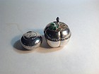 Two Beautiful Late 19/20th C. Chinese Enamel Silver Vanity Boxes Marke