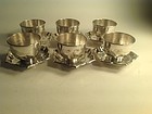 6 sets of Chinese silver wine cups with soucer marked