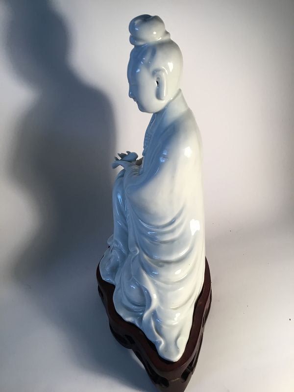 Early 20th C. Chinese Blanc De Chine Porcelain Guanyin Marked