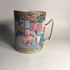 19th C. Chinese Export Porcelain Rose Canton Large Mug