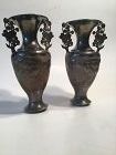 A pair of 19/20th C. Chinese Export Silver Amphora Vases Marked