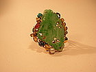 A beautiful Chinese Jadeite Ring with gemstones