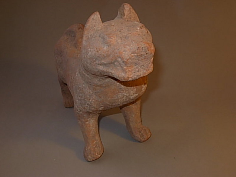 Beautiful Han Dynasty Tomb Pottery Standing Dog