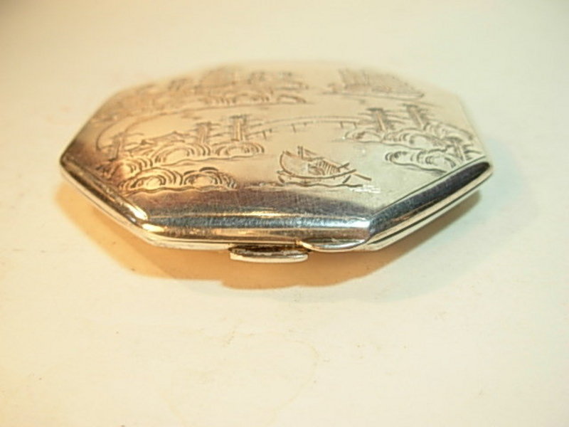 Early 20th C. Chinese Sterling Silver Compact