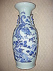 A Chinese Antique Blue & White Dragon Vase
