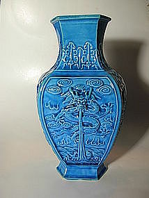 A Chinese Turquiose Dragon Vase