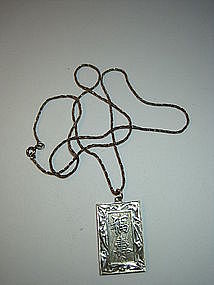 Chinese Sterling Silver Happy & Longevity Pendant