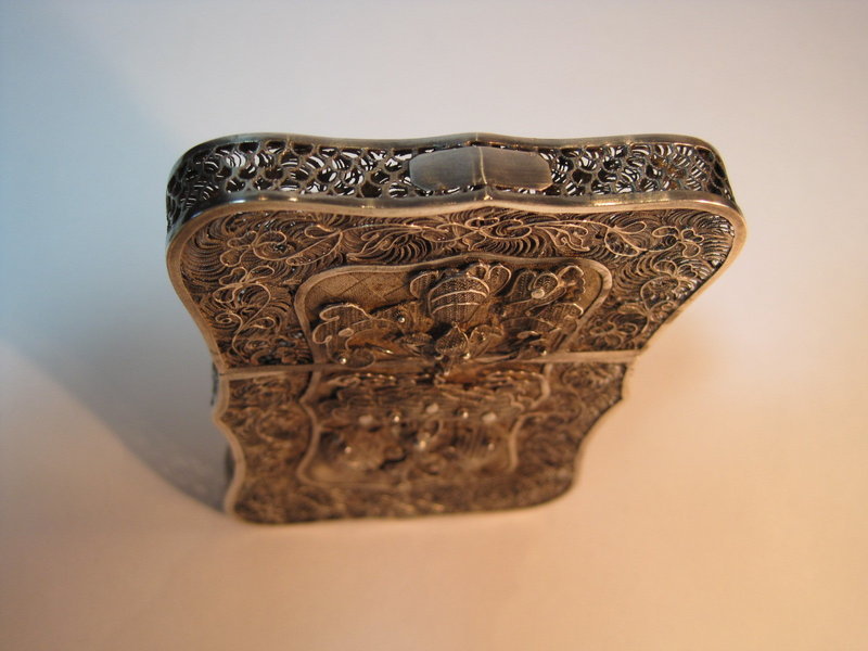 A Beautiful Chinese Silver Filigree Card Case