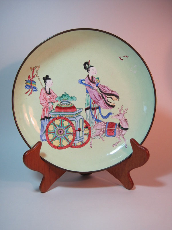 A Beautiful Early 20th C. Chinese Enamel Copper Plate