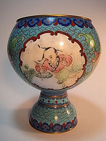Early 20th C. Chinese Enamel And Cloisonne Cup