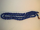 19th C. Chinese Cobalt Blue Peking Glass Rosary Beads