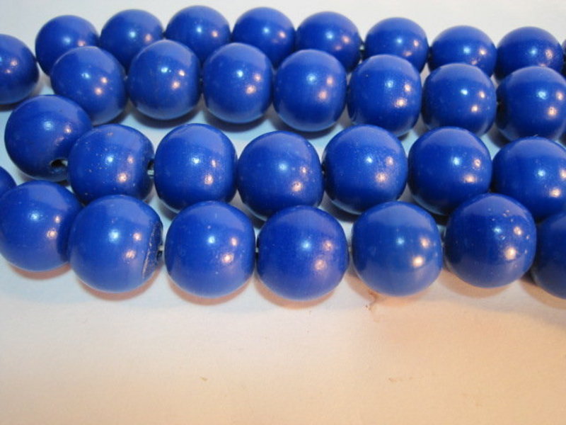 19th C. Chinese Cobalt Blue Peking Glass Rosary Beads