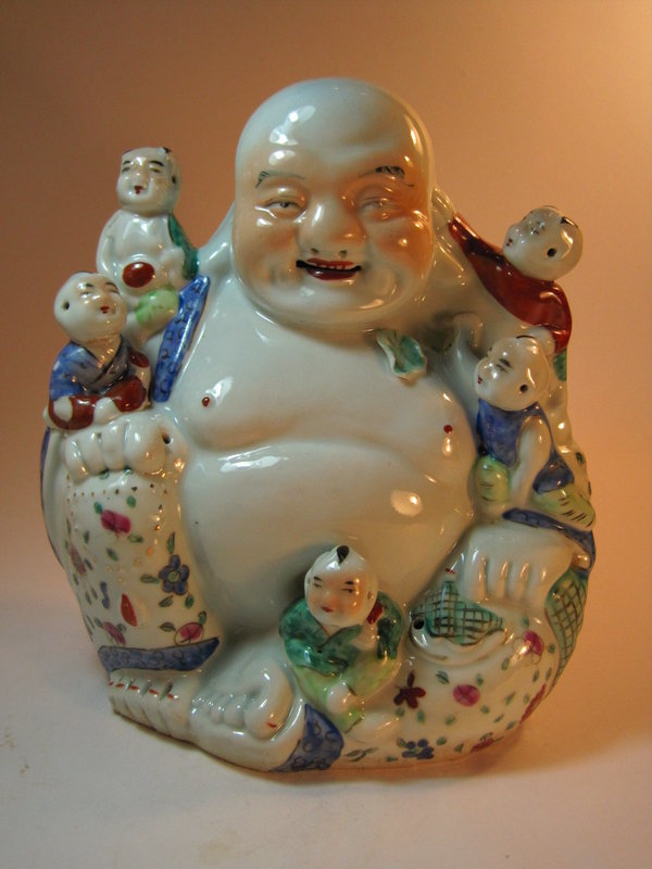 19th/20th C. Chinese Famille Rose Porcelain Buddha