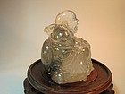 Beautiful 19th C. Chinese Nature Rock Crystal Buddha