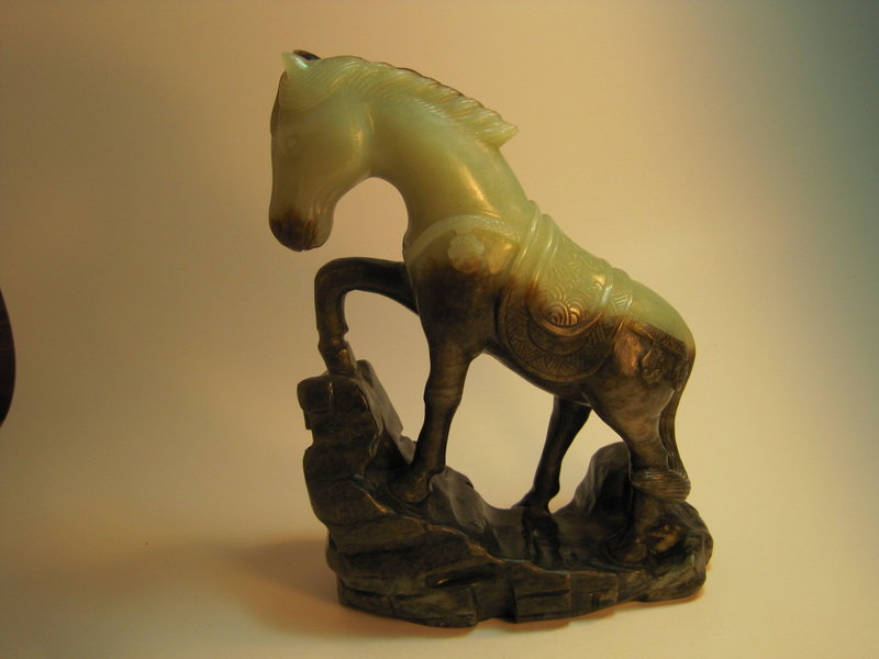 Beautiful Early 20th C. Chinese Celadon Jade Horse