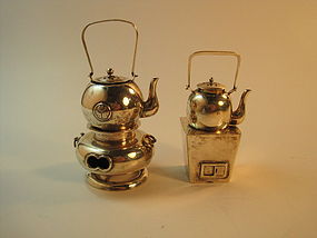 Early 20th C. Japanese Miniature Sterling Silver Teapot