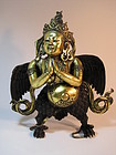 A Beautiful Asian Gilt Bronze Bird Garuda Buddha