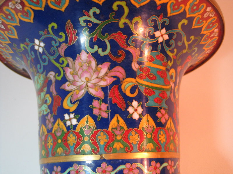 Early 20th C. Chinese Cloisonne Enamel Vase