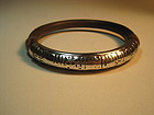 Early 20th C. Chinese Silver and Rattan Bangle