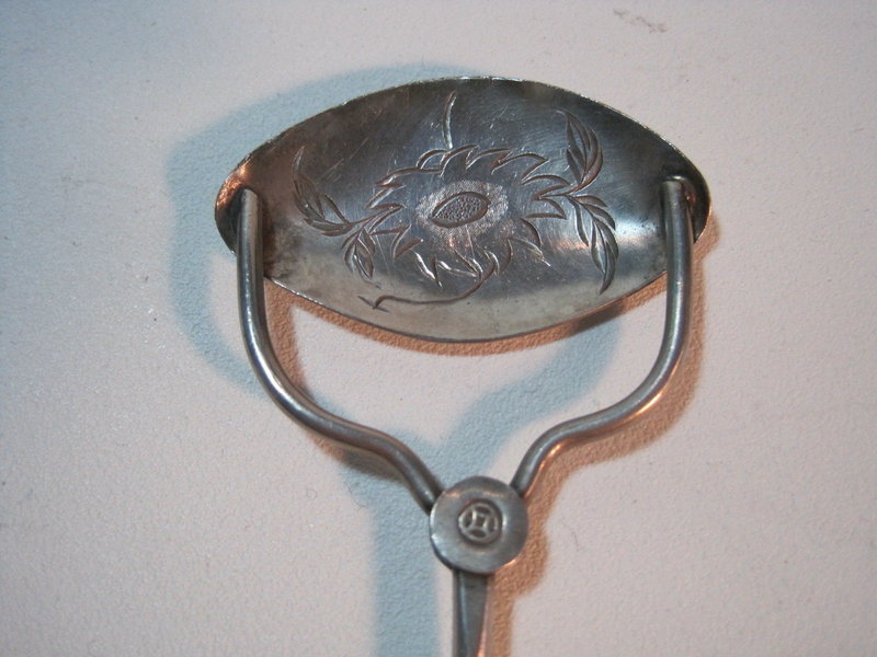 19th C. Chinese Qing Dynasty Silver tongue cleaning scraper