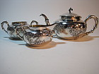 A Beautiful 19th C. Chinese Silver Teapot set