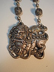 Beautiful Late 19th C. Chinese Silver Foodog Pendant