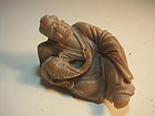 Early 20th C. Chinese Soapstone Carving Monk