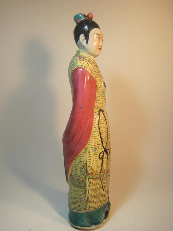 19th/20th C. Chinese mudman Famille Rose Sculpture