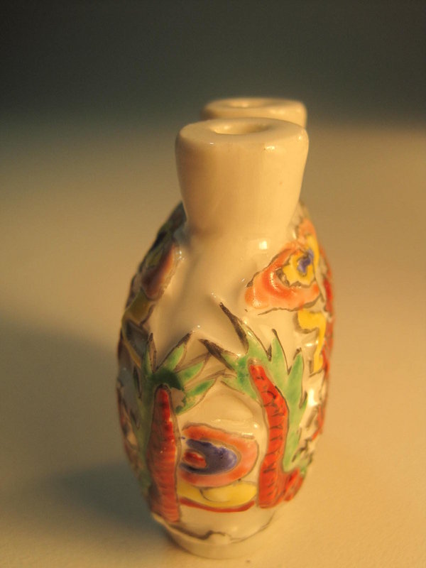 19th C. Chinese Porcelain Famille Rose Snuff Bottle