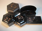 Early 20th C. Chinese Black Lacquer Scholar Items