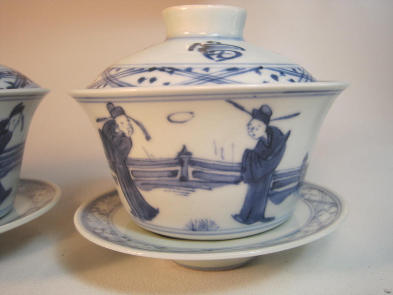 19th C. Chinese Blue and White Porcelain Tea Cups